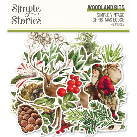 Kivágatok , Woodland Bits / Simple Stories Simple Vintage Christmas Lodge (1 csomag)