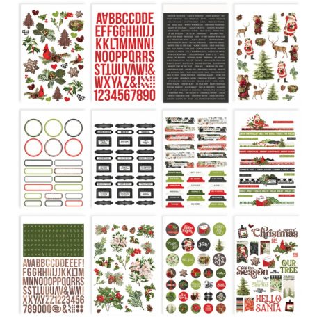 Matrica , Sticker Book / Simple Stories Simple Vintage Christmas Lodge (12 ív)