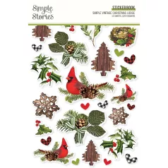   Matrica , Sticker Book / Simple Stories Simple Vintage Christmas Lodge (12 ív)