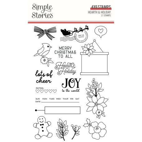 Szilikonbélyegző , Clear Stamps / Simple Stories Hearth & Holiday (1 csomag)
