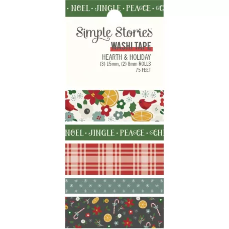 Dekorációs ragasztószalag , Washi Tape / Simple Stories Hearth & Holiday (5 db)