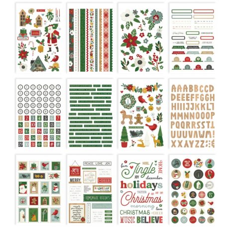 Matrica , Sticker Book / Simple Stories Hearth & Holiday (12 ív)