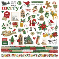   Matrica 12" (30 cm), Cardstock Stickers / Simple Stories Hearth & Holiday (1 ív)