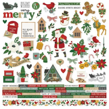 Matrica 12" (30 cm), Cardstock Stickers / Simple Stories Hearth & Holiday (1 ív)