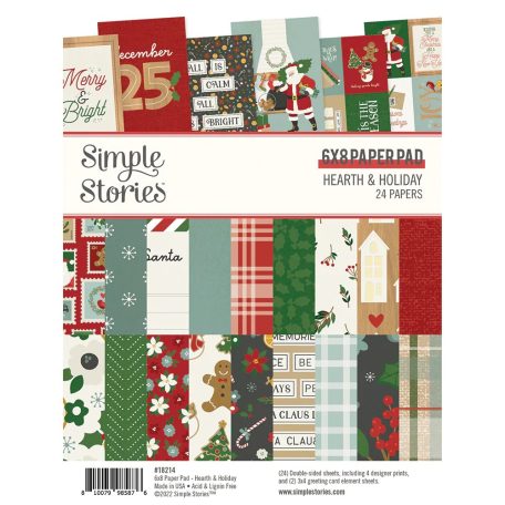 Papírkészlet 6"x8", Paper Pad / Simple Stories Hearth & Holiday (24 lap)