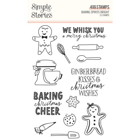 Szilikonbélyegző , Clear Stamps / Simple Stories Baking Spirits Bright (1 csomag)