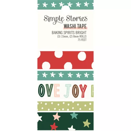 Dekorációs ragasztószalag , Washi Tape / Simple Stories Baking Spirits Bright (5 db)
