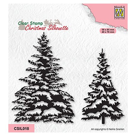 Szilikonbélyegző , Snowy pinetrees / Nellie's Choice Clear Stamp Mini (1 csomag)