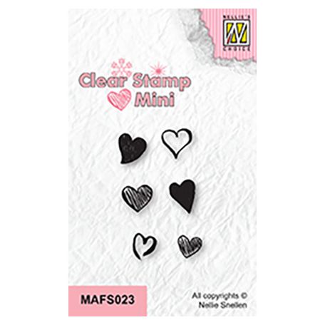 Szilikonbélyegző , Hearts-2 / Nellie's Choice Clear Stamp Mini (1 csomag)