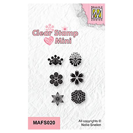 Szilikonbélyegző , Flowers-2 / Nellie's Choice Clear Stamp Mini (1 csomag)