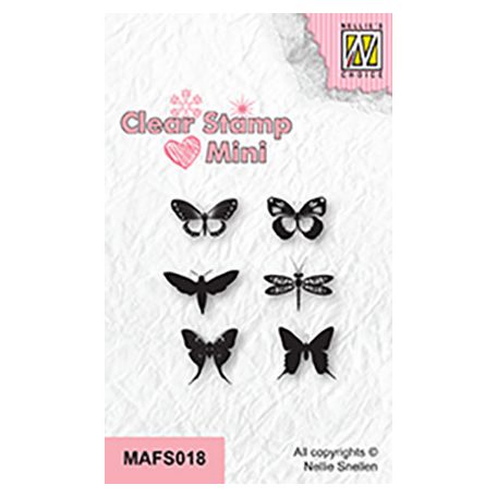 Szilikonbélyegző , Butterflies-2 / Nellie's Choice Clear Stamp Mini (1 csomag)