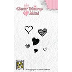   Szilikonbélyegző , Hearts / Nellie's Choice Clear Stamp Mini (1 csomag)