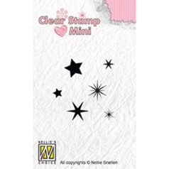   Szilikonbélyegző , Stars / Nellie's Choice Clear Stamp Mini (1 csomag)