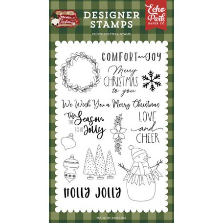 Szilikonbélyegző , Gnome for Christmas Comfort And Joy/ Echo Park Stencil Clear Stamps (1 db)