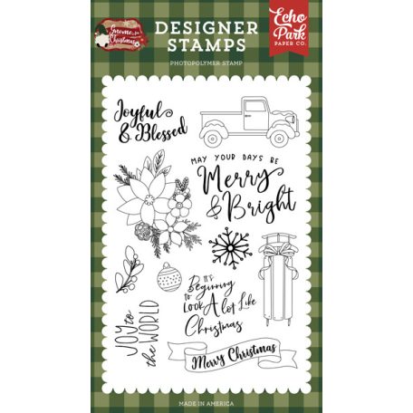 Szilikonbélyegző , Gnome for Christmas Joyful And Blessed/ Echo Park Stencil Clear Stamps (1 db)