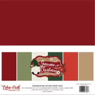   Papírkészlet 12" (30 cm), Gnome for Christmas Kétoldalas/ Echo Park Coordinating Solids Paper Pack (6 lap)