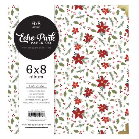 Scrapbook album 6"x8", Gnome for Christmas Holiday Floral/ Echo Park Album (1 db)