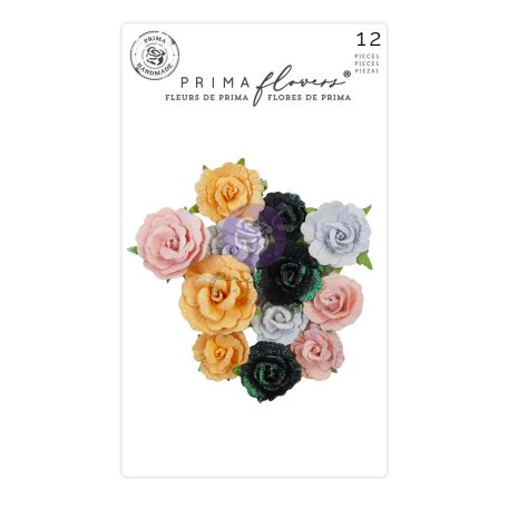 Virág díszítőelem , Luna Witches Brew/ Prima Marketing Paper Flowers (1 csomag)