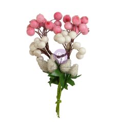   Virág díszítőelem , Candy Cane Lane Frosted Berries/ Prima Marketing Paper Flowers (1 csomag)