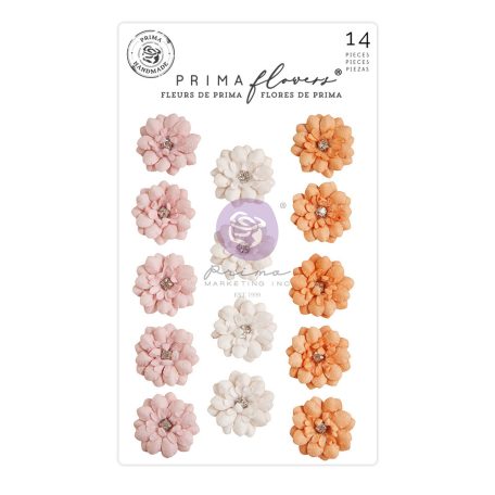Virág díszítőelem , Luna Twilight/ Prima Marketing Paper Flowers (1 csomag)