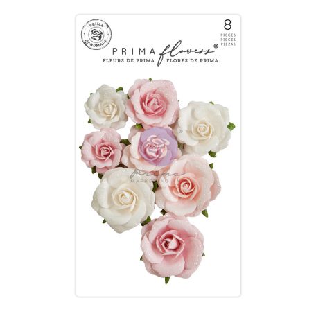 Virág díszítőelem , Candy Cane Lane Sugar Sweet/ Prima Marketing Paper Flowers (1 csomag)
