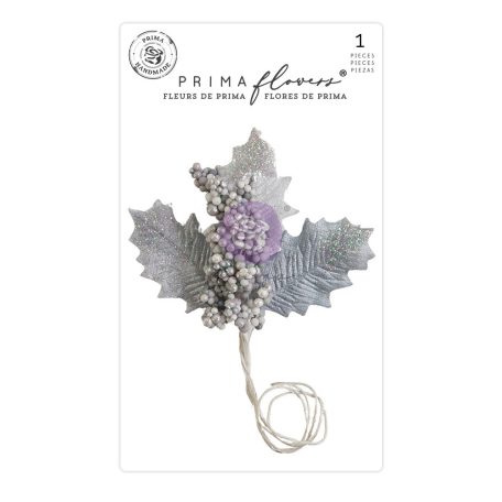 Virág díszítőelem , Candy Cane Lane Silver Bells/ Prima Marketing Paper Flowers (1 csomag)