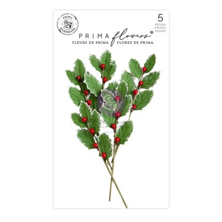 Virág díszítőelem , Candy Cane Lane Mistletoe Kisses/ Prima Marketing Paper Flowers (1 csomag)
