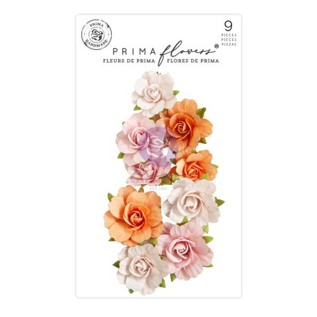 Virág díszítőelem , Luna Luna/ Prima Marketing Paper Flowers (1 csomag)