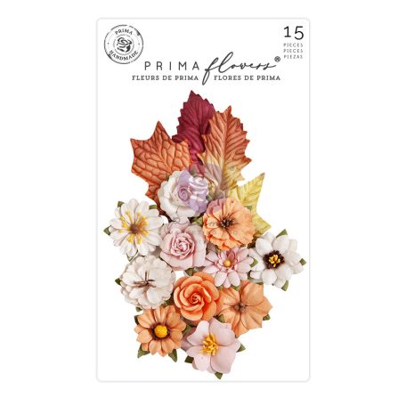 Virág díszítőelem , Luna Halloween Night/ Prima Marketing Paper Flowers (1 csomag)