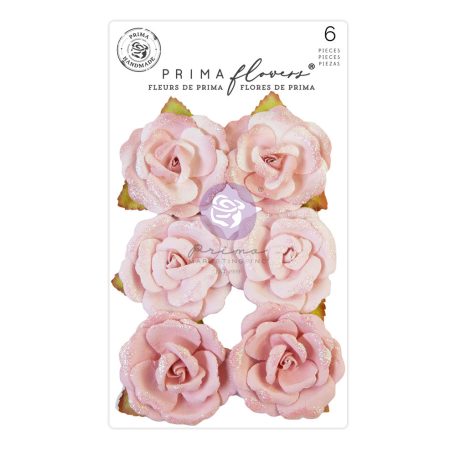 Virág díszítőelem , Candy Cane Lane First Snow/ Prima Marketing Paper Flowers (1 csomag)