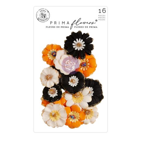 Virág díszítőelem , Luna Halloween Mix/ Prima Marketing Paper Flowers (1 csomag)