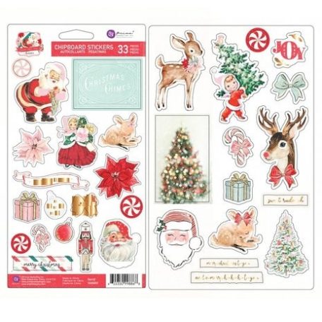 Chipboard , Candy Cane Lane / Prima Marketing Chipboard Stickers  (1 csomag)