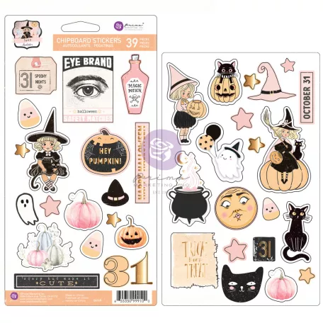 Chipboard , Luna / Prima Marketing Chipboard Stickers  (1 csomag)