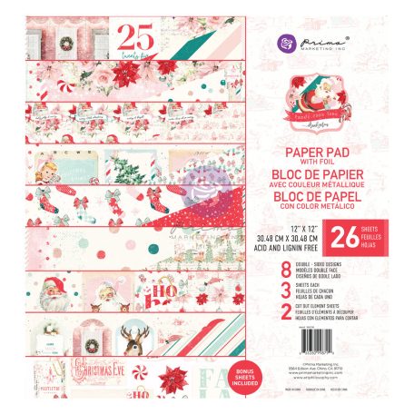 Papírkészlet 12" (30 cm), Candy Cane Lane / Prima Marketing Paper Pad (26 lap)