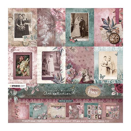 Papírkészlet , Backgrounds & Elements Inner Peace nr.13 Jenine's/ SL Scrap set (12 lap)