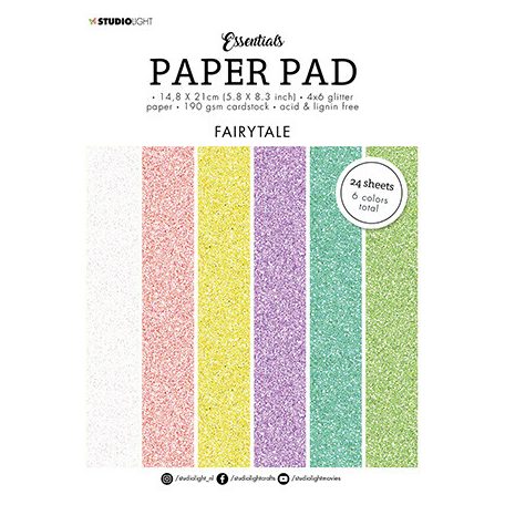 Papírkészlet A5, Glitter paper Fairytale Essentials nr.49 / SL Paper Pad Blocks (24 lap)