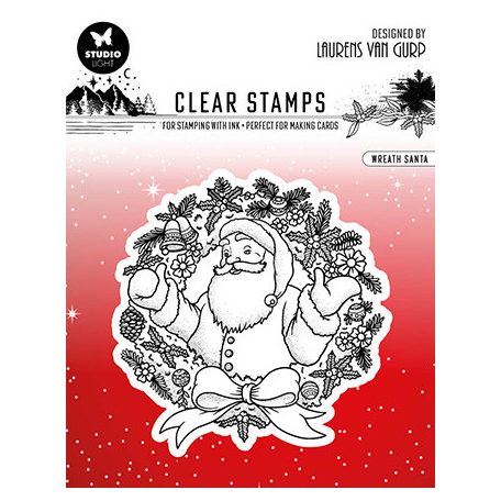 Szilikonbélyegző , Wreath santa Essentials nr.300 / SL Clear Stamp (1 csomag)