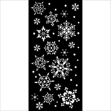 Stencil 12x25cm, Christmas snowflakes / Stamperia Thick Stencil (1 ív)
