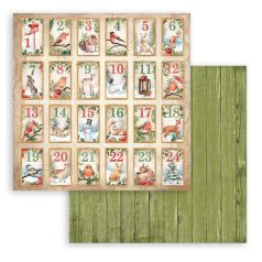   Scrapbook papír 12" (30 cm), Romantic Home for the holidays Advent calendar / Stamperia Paper Sheets (1 ív)