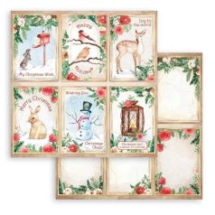  Scrapbook papír 12" (30 cm), Romantic Home for the holidays cards / Stamperia Paper Sheets (1 ív)