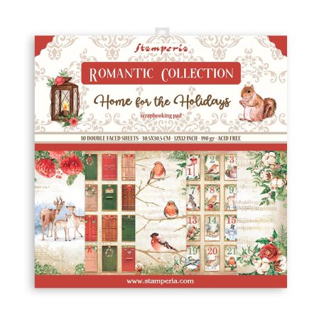 Stamperia Scrapbook papírkészlet 12" (30 cm) - Romantic Home for the holidays - Paper Pack (10 ív)