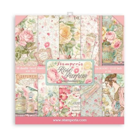 Stamperia Scrapbook papírkészlet 12" (30 cm) - Rose Parfum - Paper Pack (10 ív)