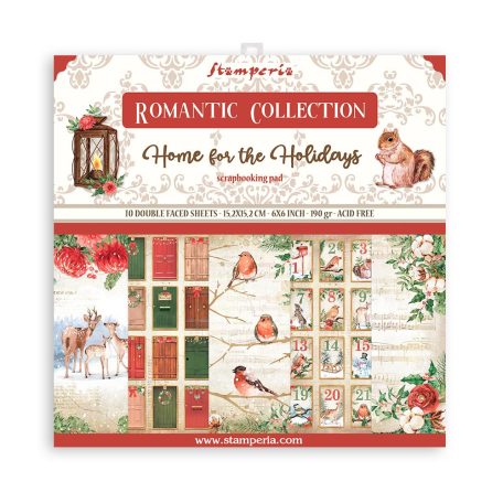 Papírkészlet 6" (15 cm), Romantic Home for the holidays / Stamperia Paper Pack (10 ív)