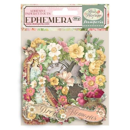Kivágatok - öntapadós , Rose Parfum flowers and garlands / Stamperia Ephemera (1 csomag)