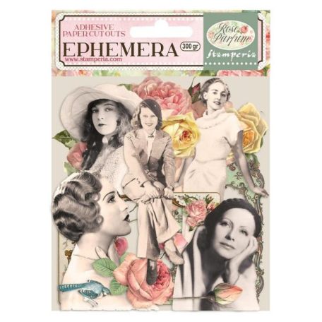 Kivágatok - öntapadós , Rose Parfum frames and ladies / Stamperia Ephemera (1 csomag)