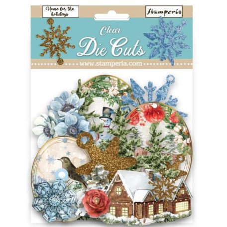 Kivágat (áttetsző) , Romantic Home for the holidays / Stamperia Clear Die Cuts (1 csomag)
