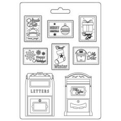   Textúra alap A5, Letter and stamps / Stamperia Soft Mould (1 db)