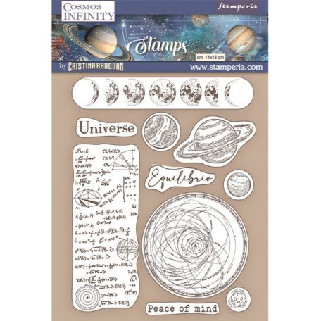 Gumibélyegző , Cosmos Infinity universe / Stamperia Natural Rubber Stamp (1 csomag)