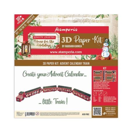 3D papír díszítőelem készlet , Romantic Home for the holidays / Stamperia 3D Paper Kit (1 csomag)