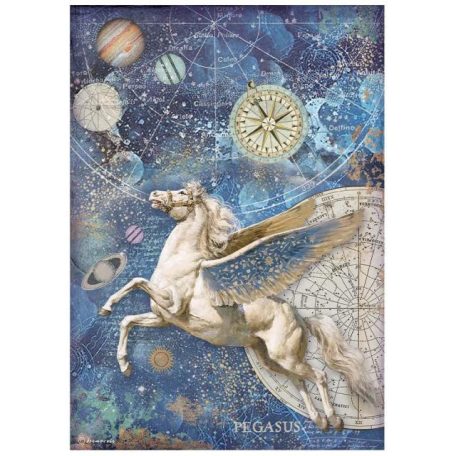 Rizspapír A4, Cosmos Infinity Pegasus / Stamperia Rice Paper (1 ív)